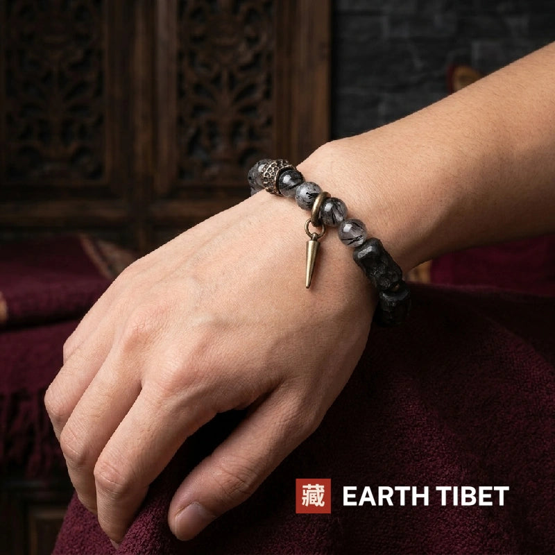 Black Rutilated Protection Bracelet