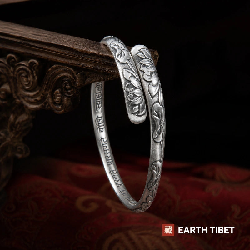 Buddhist Lotus Cuff Bracelet