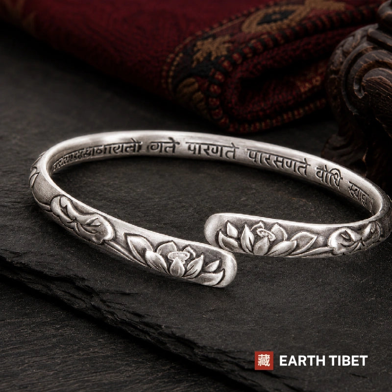 Buddhist Lotus Cuff Bracelet