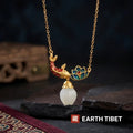 Enamel Leaping Carp Necklace