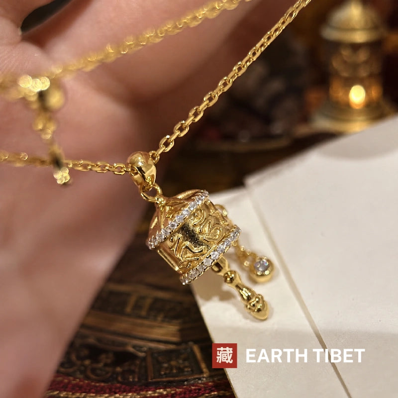 Gold Mantra Barrel Necklace