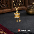 Gold Mantra Barrel Necklace
