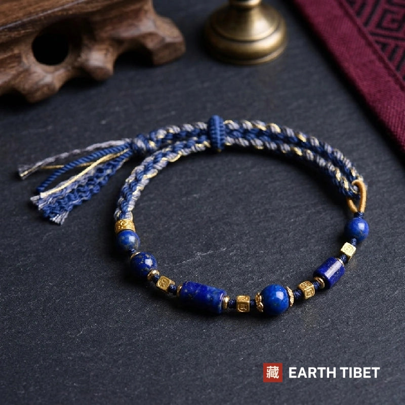 Lapis Bead Cord Bracelet