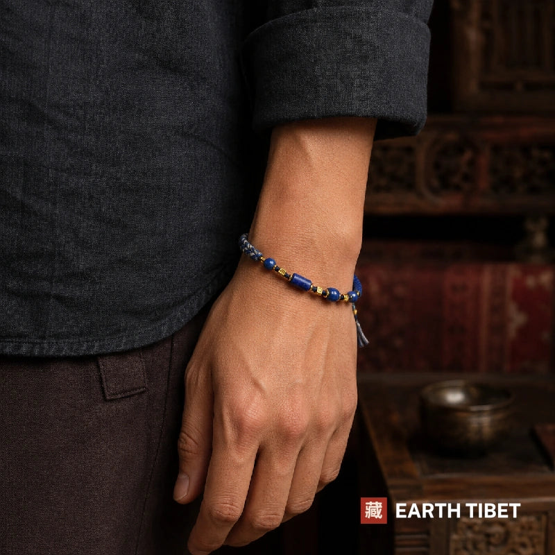 Lapis Bead Cord Bracelet