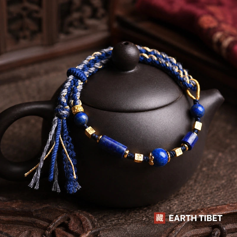 Lapis Bead Cord Bracelet