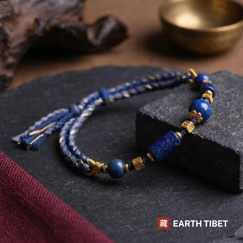 Lapis Bead Cord Bracelet