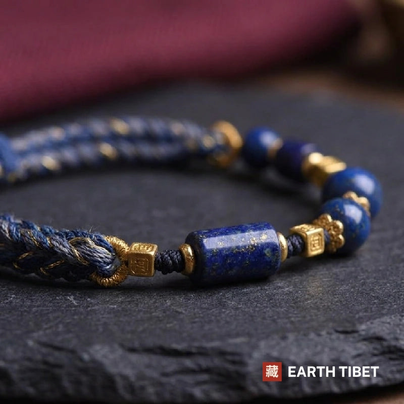 Lapis Bead Cord Bracelet