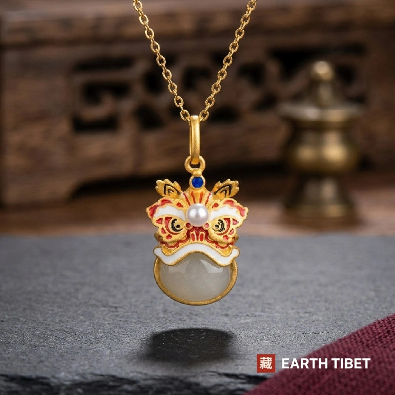 Lion Dance Head Necklace