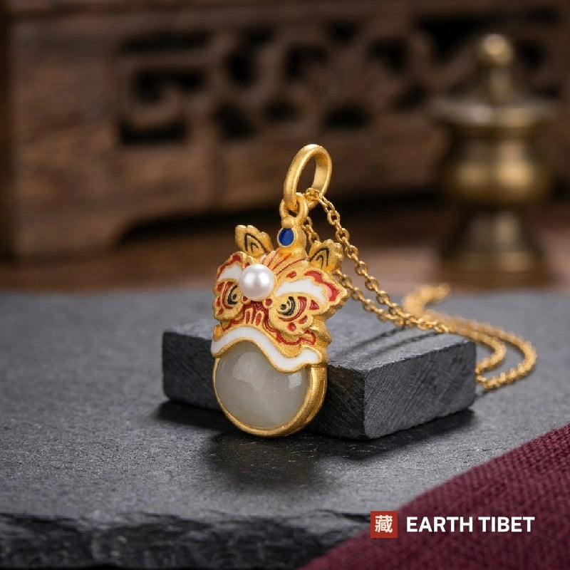 Lion Dance Head Necklace