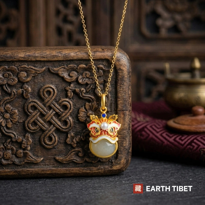 Lion Dance Head Necklace