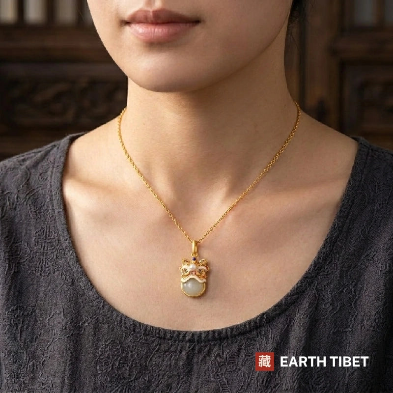 Lion Dance Head Necklace