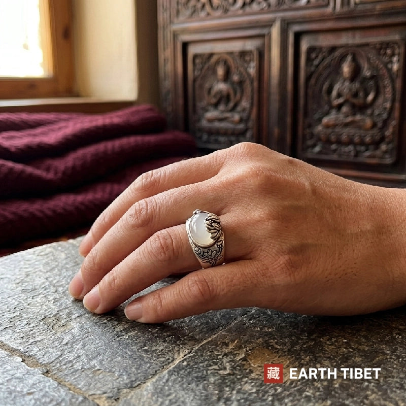 Lotus Seed Stone Ring