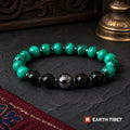 Malachite hematite guardian bracelet in 8mm beads on slate