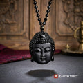 Obsidian Buddha Amulet Necklace