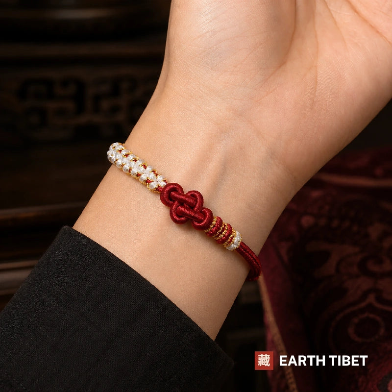 Peach Blossom Ruyi Knot Bracelet