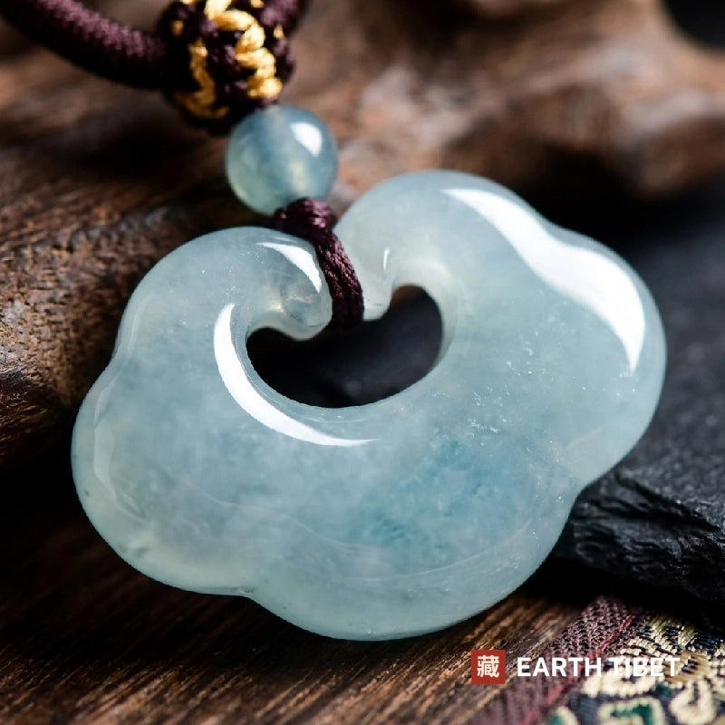 Blue Water Jade Ruyi Necklace