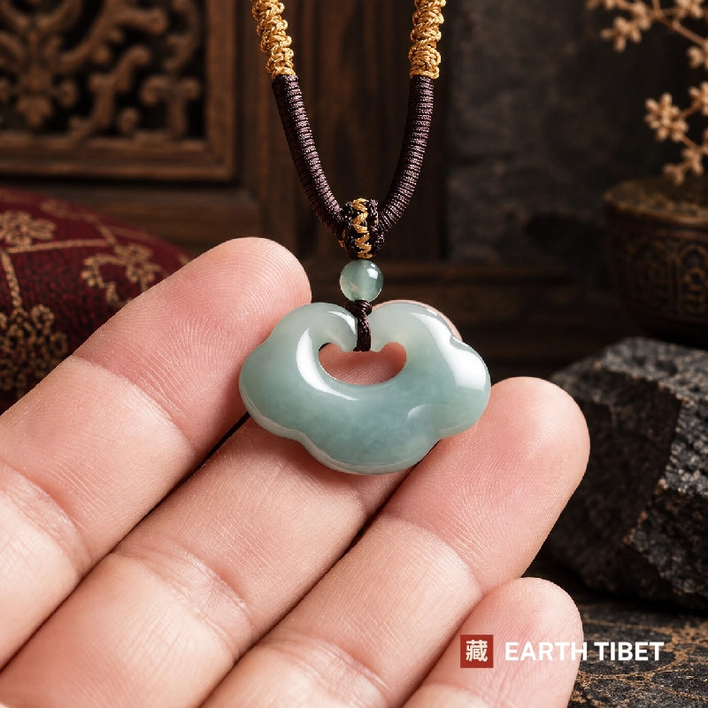 Blue Water Jade Ruyi Necklace