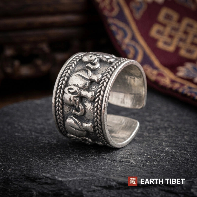Tibetan Lucky Elephant Ring