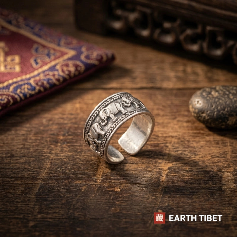 Tibetan Lucky Elephant Ring