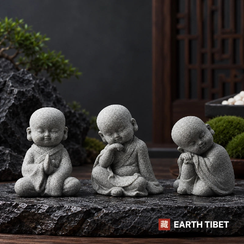 Sandstone Little Monk Figures