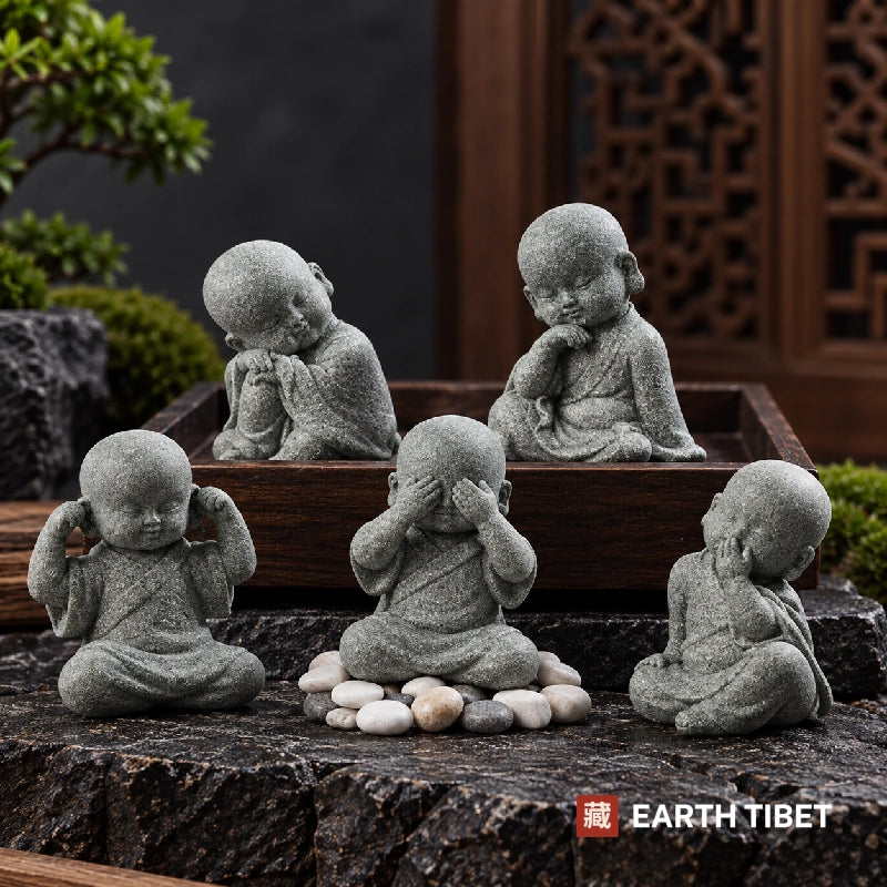 Sandstone Little Monk Figures