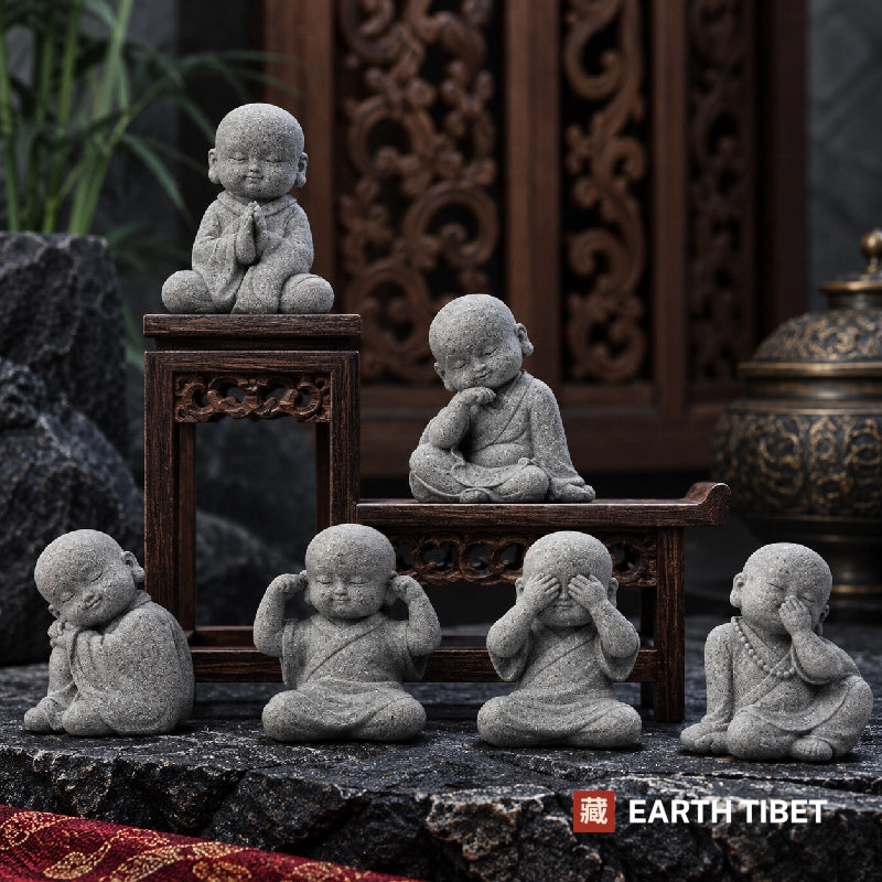 Sandstone Little Monk Figures